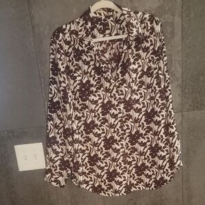 Elegant Burgandy and White Floral Women's Top